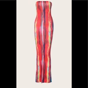 Brand new strapless colorful dress